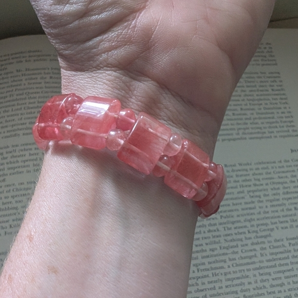 Pink Beaded Stretch Bracelet - Picture 2 of 7